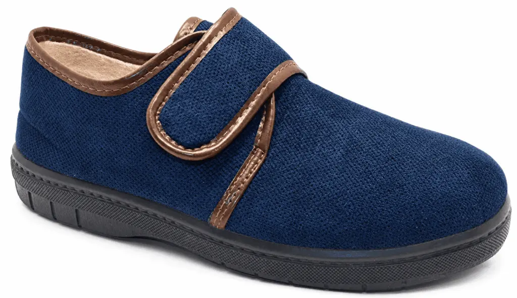 Zapato ancho hombre en velcro terciopelo invierno y sin forro verano