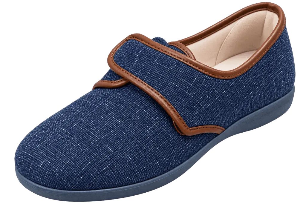 Zapato ancho hombre en velcro terciopelo invierno y sin forro verano