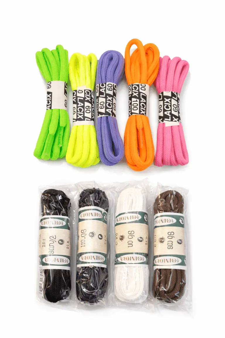 Cordones fluorescentes, negro, marrón, blanco, hasta 190cm