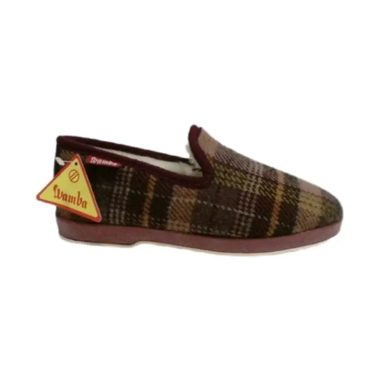 Zapatillas lana virgen cuadros marca WAMBA